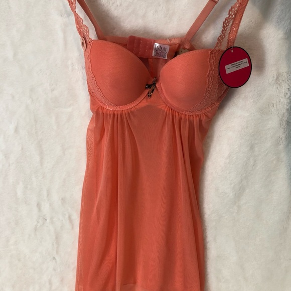 Coral wired push up babydoll - Picture 2 of 8